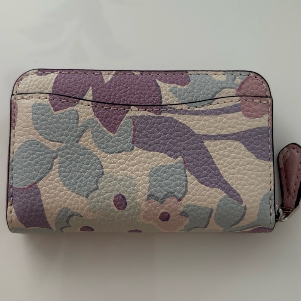 Coach Pastel Floral Zip Wallet in Lavender Multi-Tone - Picture 2 of 4